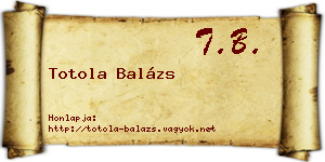 Totola Balázs névjegykártya